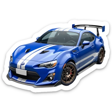 Sexy glossy dark blue 2025 Toyota 86 styled like  mustang rally racing car  sticker