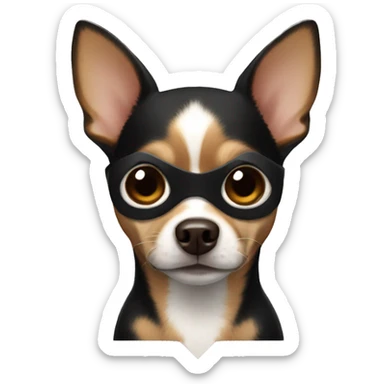 Chihuahua black and brown superhero  sticker