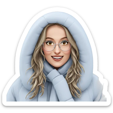 smiling girl in winter coat sticker