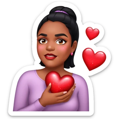 Is in love with a heart and glitter sticker