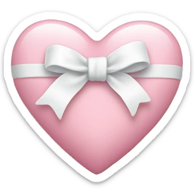 light pink heart with a small white bow on the front sticker