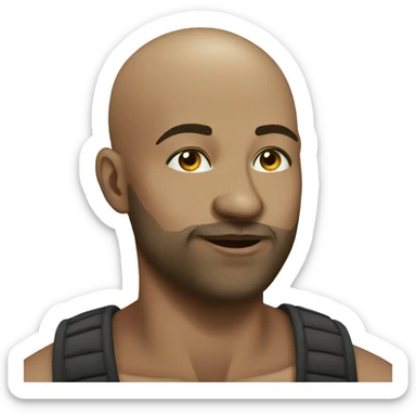 bald man outdoors portrait kisses sticker