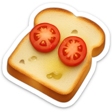 Toast soaked with tomato and olive oil sticker