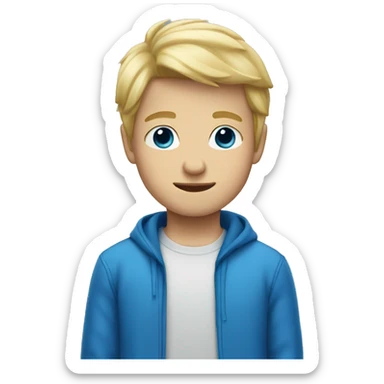 blond hair boy dressed in blue sticker