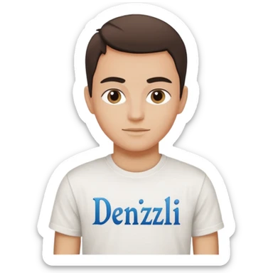 Junge südländisch, mit T-Shirt, DENIZLI Schrift  sticker