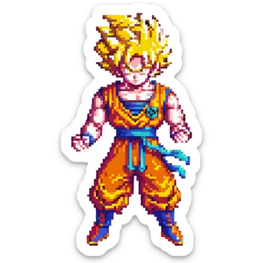 Goku with energy aura sticker