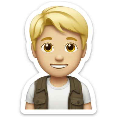 Boy with blonde hải sticker