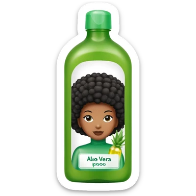 Bottle of Aloe Vera Pre-Poo. The label on the bottle should have a picture of a black woman with afro. sticker
