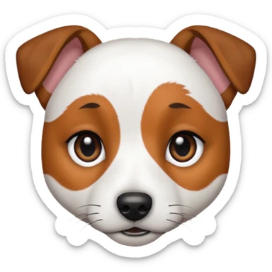 jack russell terrier make the right ear and eye white fur sticker