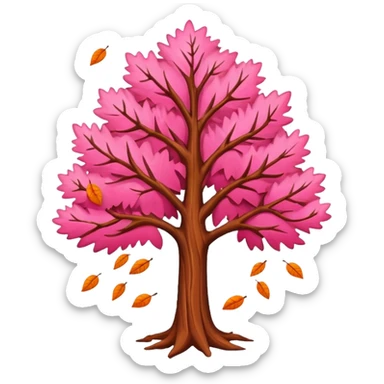 sweet pink autumn tree sticker