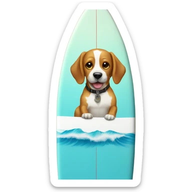 Dog on a surfboard sticker