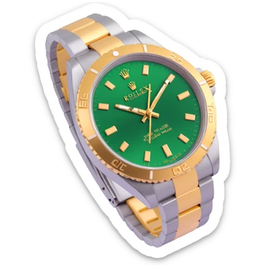 3D style Rolex watch, angled view, metallic shine, luxury brand feel, no text sticker