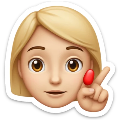 🤔this emoji with an innocent suspicious but also smirking 😏 expression looking up, but with that same hand sticker