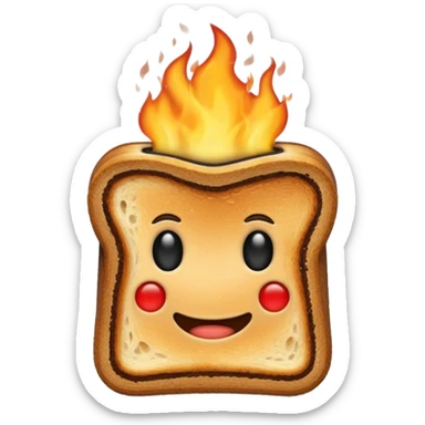burning toast sticker