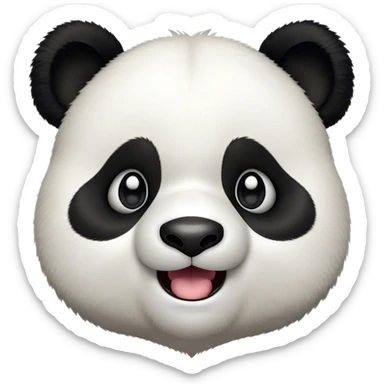 Cinematic Comical Panda Portrait Emoji, Head tilted dramatically with an exaggeratedly amused expression, featuring a striking black and white Fur with a quirky, playful expression and wide, expressive eyes filled with humorous disbelief, Simplified yet hilariously expressive features, highly detailed, glowing with a slightly sassy glow, high shine, dramatic yet playful, stylized with an air of cheeky charm, bright and endearing, soft glowing outline, capturing the essence of a spirited and over-the-top panda, so meme-worthy it feels like it could roll its eyes into internet fame instantly! sticker