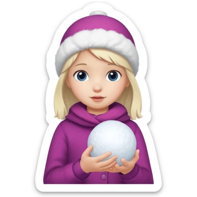 little girl with snowball











 sticker