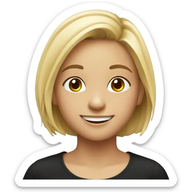 smiling girl in black shirt sticker