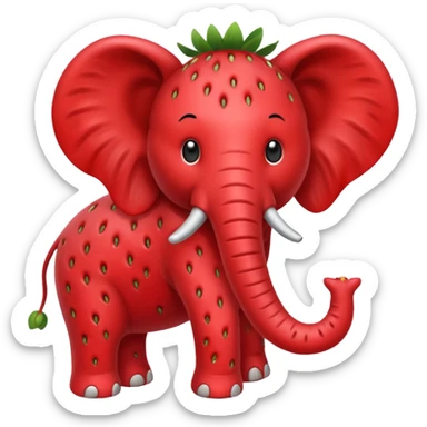 Make a strawberry elephant sticker