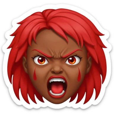 redtsion angry black girl ragebait red face sticker