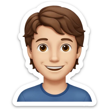 a boy with wavy brown hair sticker