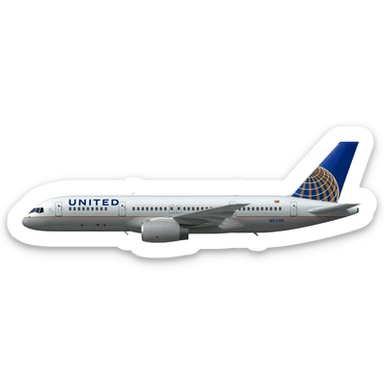 United Airlines Flight 93 (Battleship Gray) Boeing 757-200 sticker