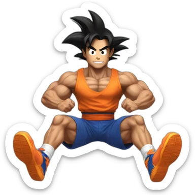 Working out like goku sticker