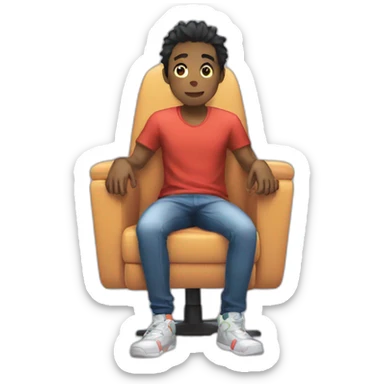 Gamer sitting at an anime chair sticker