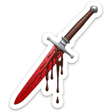 Blood on sword with chocolate sticker