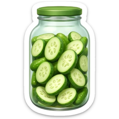 Pickled cucumbers in jar sticker