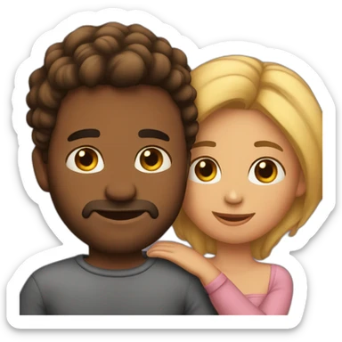 Couple with tight cuddle sticker