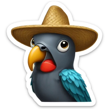 Loro con sombrero sticker