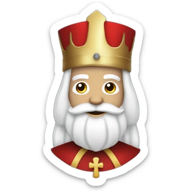 Sinterklaas With a white skin, a cross on his red miter, and a long white beard. sticker