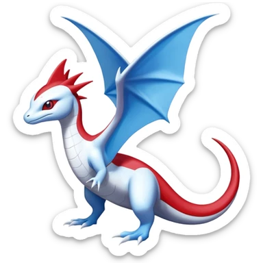 Salamence-Dragonair-Latias-Fakémon-hybrid-creature (full body)  sticker
