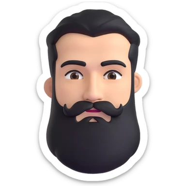 man with thick beard and pronounced bushy eyebrows sticker