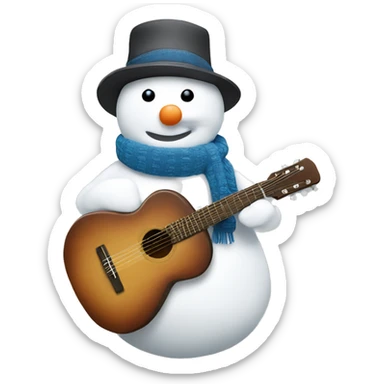 ￼ snowman with the guitar sticker