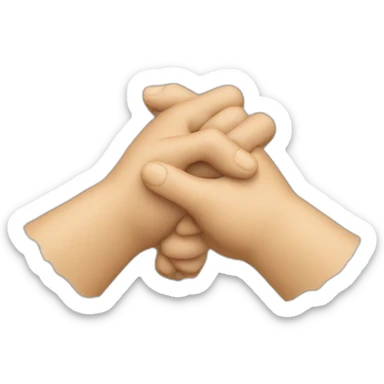 Two hands shaking with glue between the fingers sticker