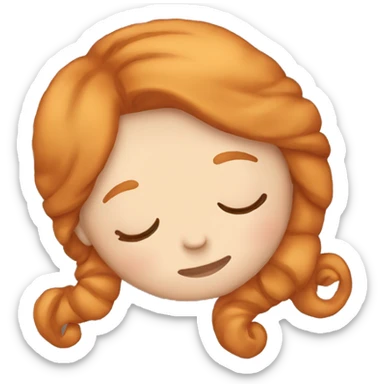 Ginger pretty girl sleepingemoji sticker