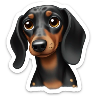 Black and brown dachshund with grey spots sticker