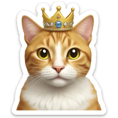Cat wearing crown  sticker