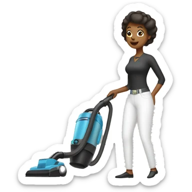 Woman using a vacuum sticker