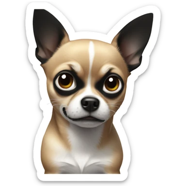 chihuahua black and white and angry sticker
