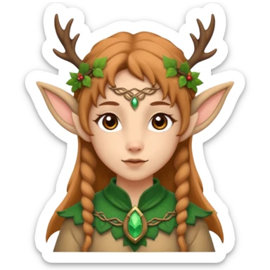 Cute Druid human like fawn with elf ears sticker