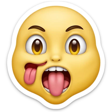An emoji sticking there tongue out and chocking themselves  sticker