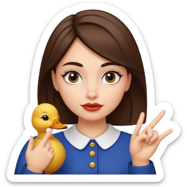 Girl with duck face And italian gest with the end sticker