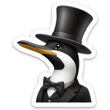 Loonwith a top hat sticker