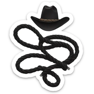 cowboy lasso black sticker