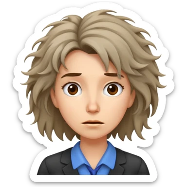 nervous female teacher with messy hair sticker