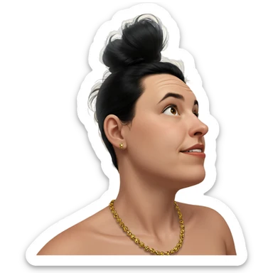 elegant girl with black hair sticker