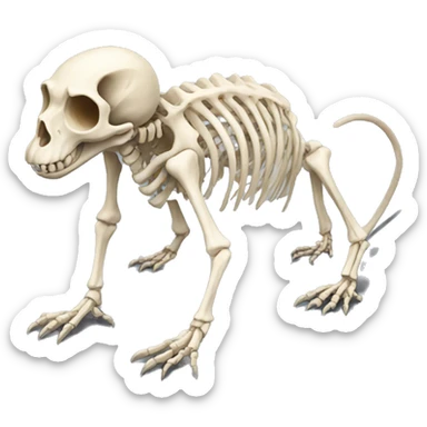 realistic rat skeleton  sticker