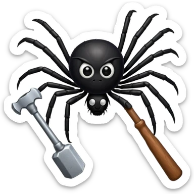 Spider with a hammer sticker